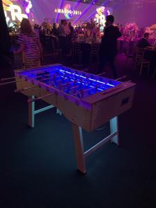 LED lights on foosball in a corporate event