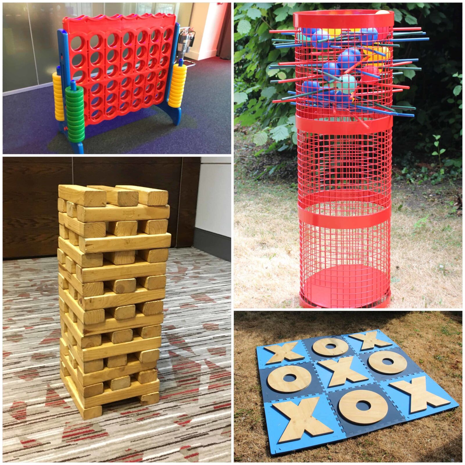 Giant Garden Games - Jenga, Connect 4 and Noughts & Crosses