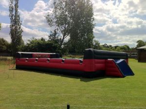 outside view of inflatable human table football