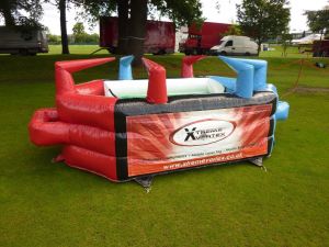 Air football game set up for a family fun day event.