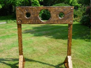 Thumbnail of medieval stocks game set up for an event.