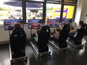 Four Players on the Race Simulators