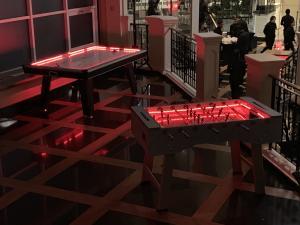 Foosball Table and Pool Table with Red LED's