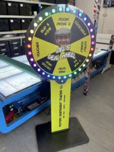 Prize Wheel with Wheel and Stand Branded