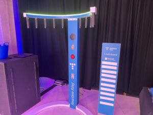 Reaction Ring Game Hire set up for a trade stand in a London venue.